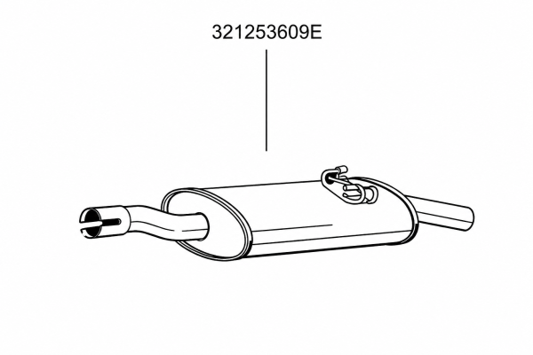 Auspuff, Endschalldämpfer Passat 32B ab 1,6L Benztiner, OE Ref. 321253609E-321253609D
