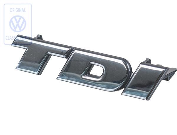 Lettering, emblem TDI in chrome for short front end, T4 Bus OE Ref. 701853679A Z10
