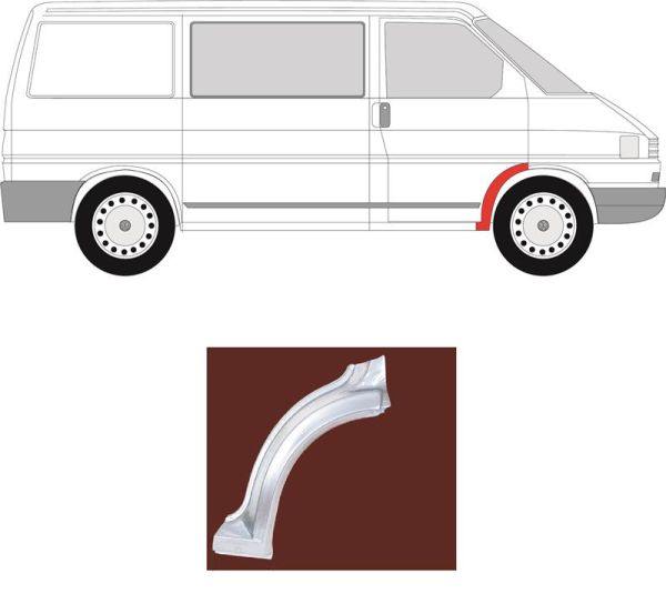 Repair panel, front right wheel arch, T4 OE Ref. 7D0810101A