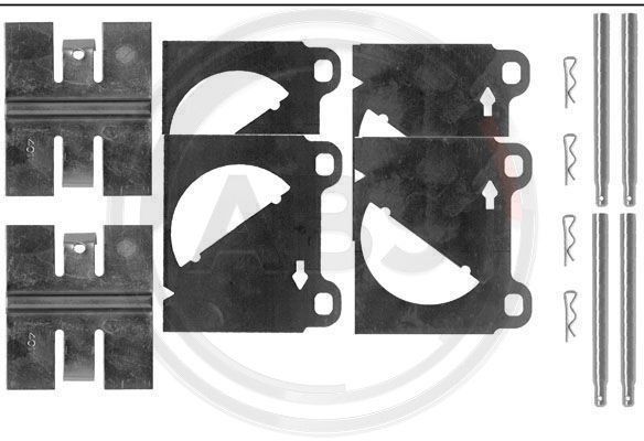 Mounting Kit for Brake Pads, front, from 6/86, T3 OE Ref. 211615269B