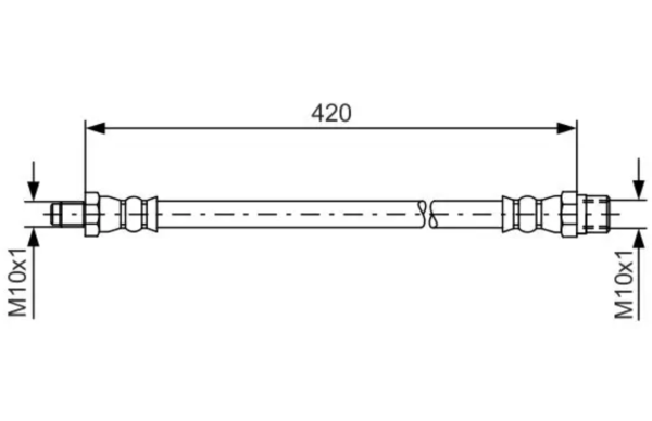 Brake Hose front axle, 420mm, Golf 2 Country, OE Ref. 191611701C