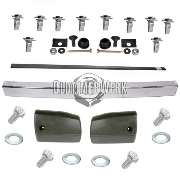 Rear Bumper, chrome, incl. Rubber Band and Mounting Kit, T3, OE Ref. 255807311