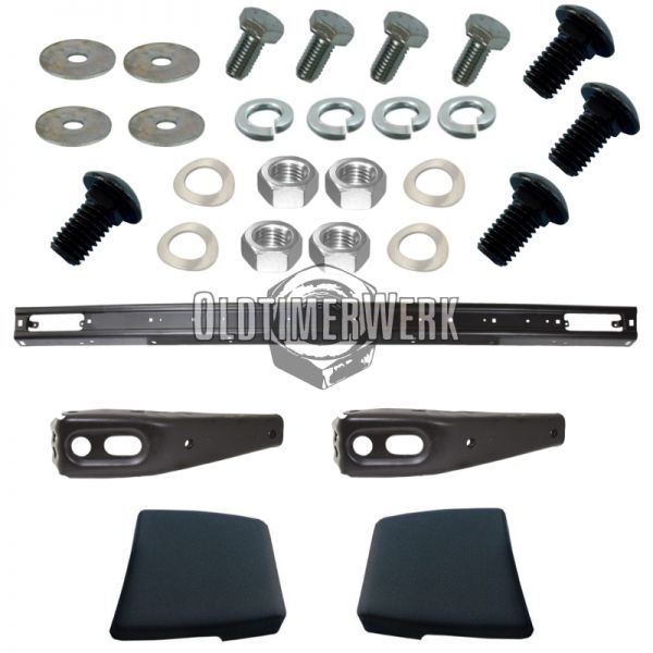Front Bumper, Metal, black, incl. Mounting Kit, Golf 1&Co, OE Ref. 171807111G