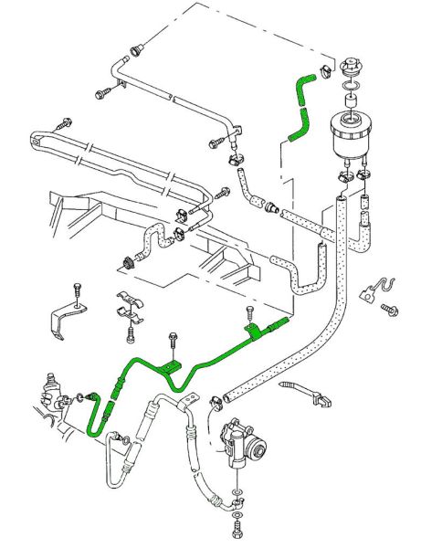 Rücklaufschlauch für Servo-Lenkgetriebe, T4 TDI, OE Ref. 7D1422891A