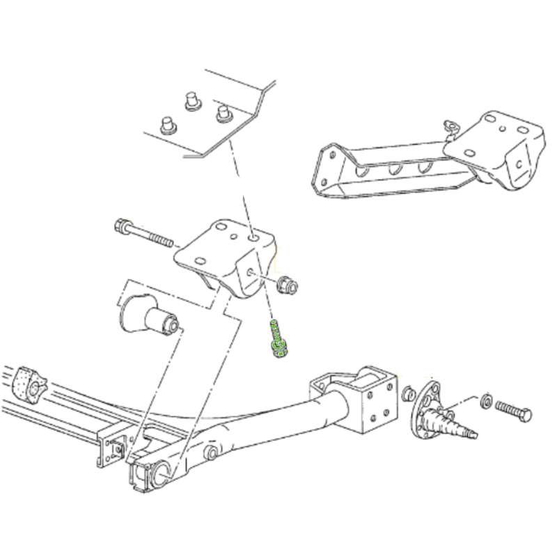 Rippschraube, Bolzen, M10x25, Hinterachse / Motorträger, Golf 2 