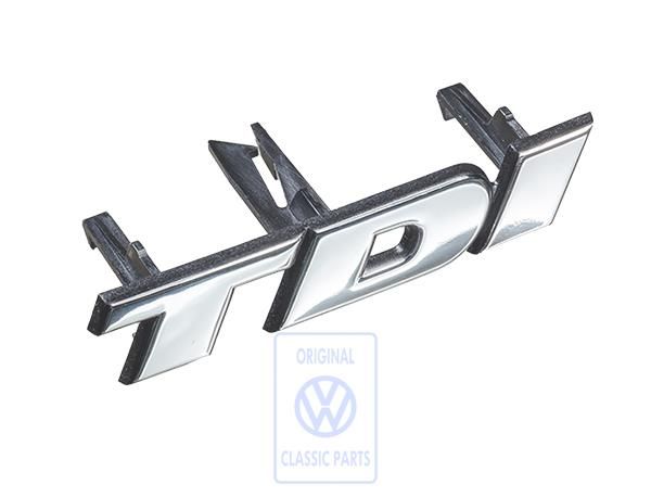 Lettering, emblem TDI in chrome for long front end, T4 Bus OE Ref. 701853679B Z10