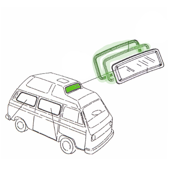 Dichtung und Klemmprofil für Hochdach Fenster, Westfalia T3, OE Ref. 255070419A
