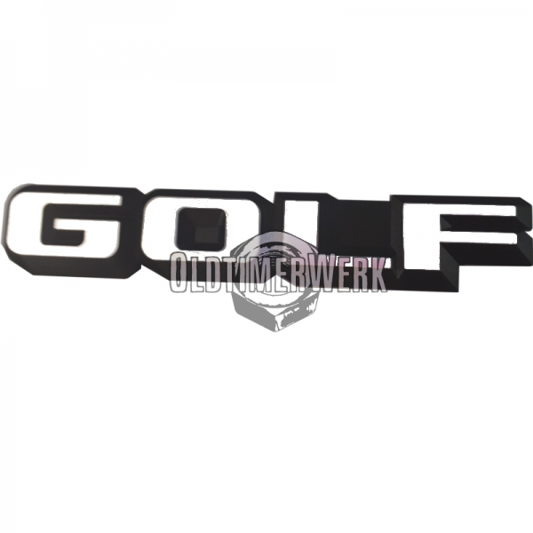 Schriftzug, Emblem Golf in weiß Golf 2 bis Bj. 07/87, Golf 1 Cabrio bis  Bj.92, OE Ref. 191853687F