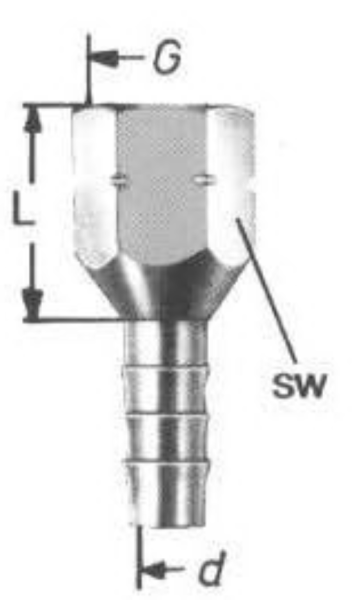 PA Tube Fitting with Female Thread – 6mm ID Tube / M14x1.5