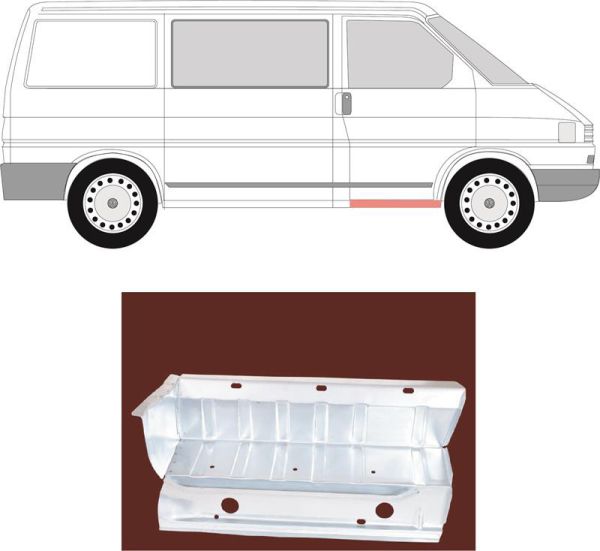 Reparaturblech, Einstieg , Trittstufe vorne Rechts, T4 OE Ref. 701801174A
