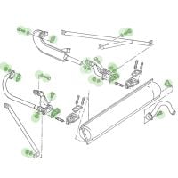 Mounting Hardware Kit, Exhaust 1,9L T3 up to 12/85 OE Ref. 025251261