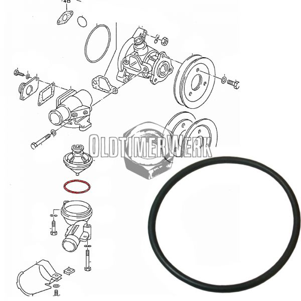 O-Ring, Thermostat Housing, T3 1,9L to 85 OE Ref. N90136802