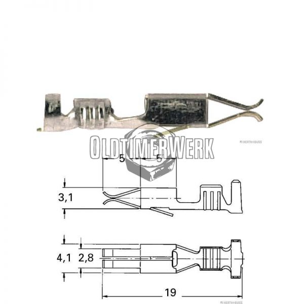 Flachsteckhülse 2,8mm für 0,5-1,5 mm Kabel OE Ref. N90335203