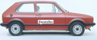 Dekorfolienset seitlich in Schwarz, Golf 1 &Co GTI OE Ref. 161898524 4AT