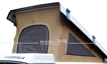 Zelt für Westfalia Hubdach / Aufstelldach in beige, 3 Fenster, 07/79 bis 07/85, OE Ref. 251817501B