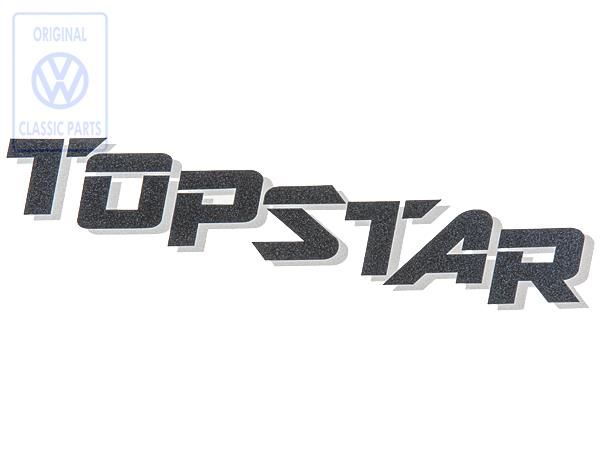 Lettering, emblem, sticker TOPSTAR for hood, T4 Bus OE Ref. 7D0853687A 7PQ
