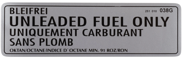 Sticker " BLEIFREI ", T3, OE Ref. 251010038G