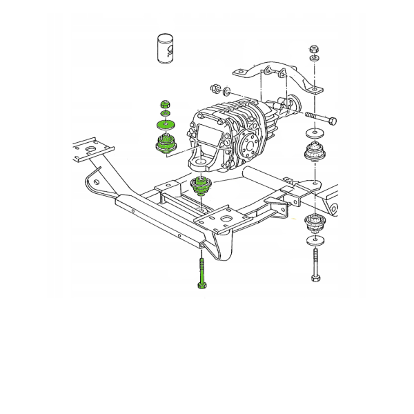 Getriebe-Lager Satz, Getriebeaufhängung, Vorderachse Vorne, T3 Bus Syncro