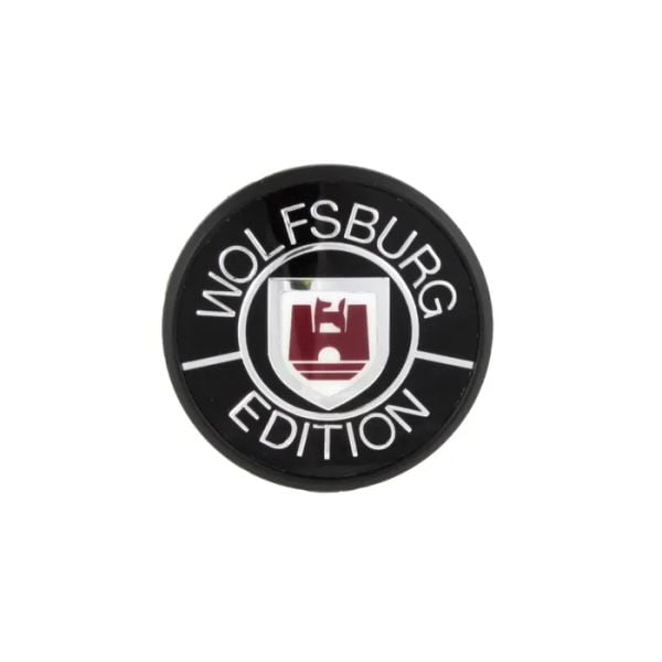 Emblem Wolfsburg-Edition in Schwarz, Golf &Co, OE Ref. 165853675-S