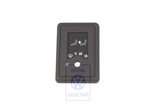 Schalterblende in sattelbraun für Zusatzheizung, T3 Bus, OE Ref. 255919383 90V