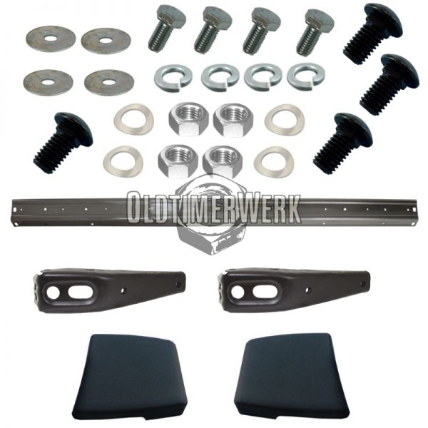 Rear Bumper, Metal, black, incl. Mounting Kit, Golf 1, OE Ref. 171807311C