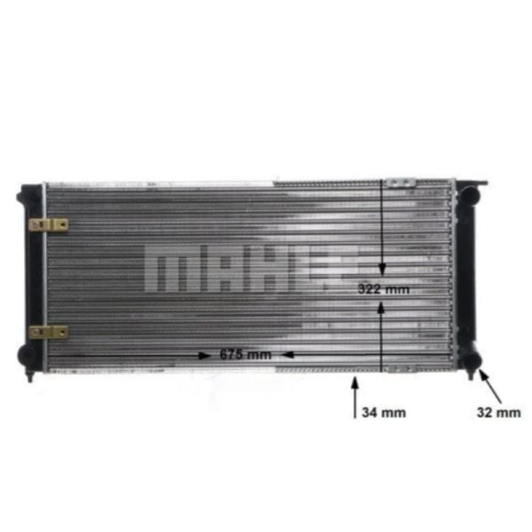 Radiator 675x322 mm, Turbodiesel or Gasoline with Air Con., Golf 2 &Co OE Ref. 191121251F