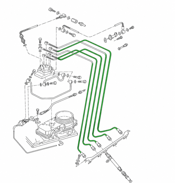 Einspritzleitungen, Satz fünfteilig, Passat 32b, Fünfzylinder, MBK KX OE Ref. 034133315-317-319-321-