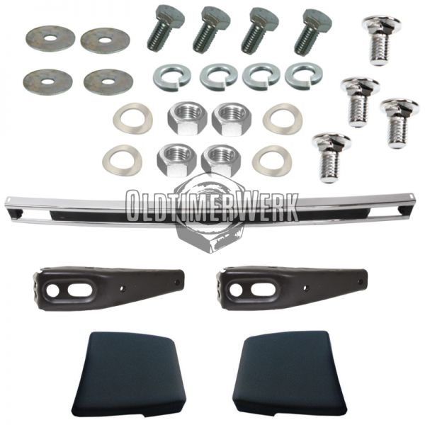 Front Bumper, chrome, incl. Mounting Kit, Golf 1 &Co, OE Ref. 171807111G