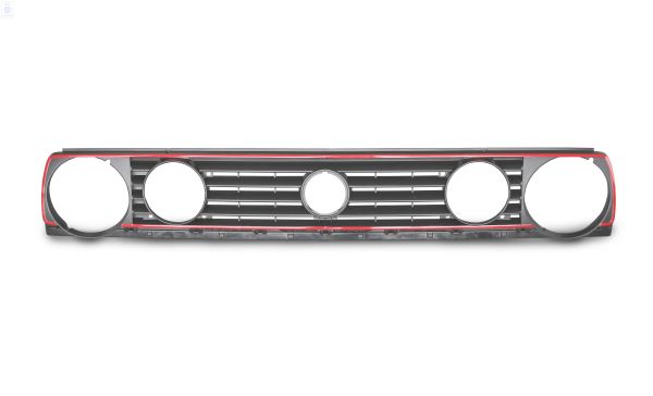 Front Grille, GTI, Double Headlights, Golf 2 from 08/87, OE Ref. 191853653K QN5