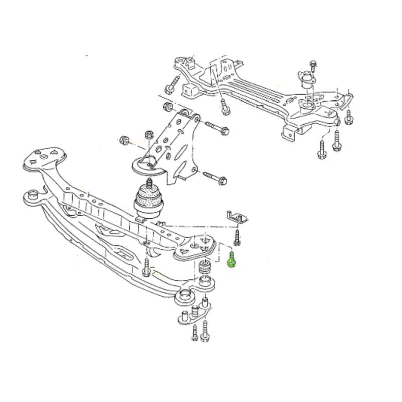 Rippschraube, Bolzen, M10x25, Hinterachse / Motorträger, Golf 2 