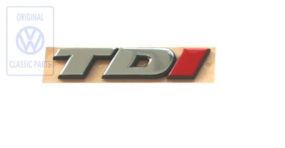 Lettering, emblem TDI for tailgate, T4 Bus OE Ref. 7D0853675C EQW
