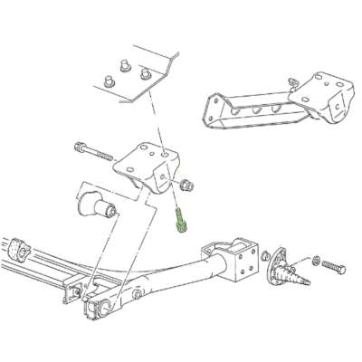 Rippschraube, Bolzen, M10x25, Hinterachse / Motorträger, Golf 2 