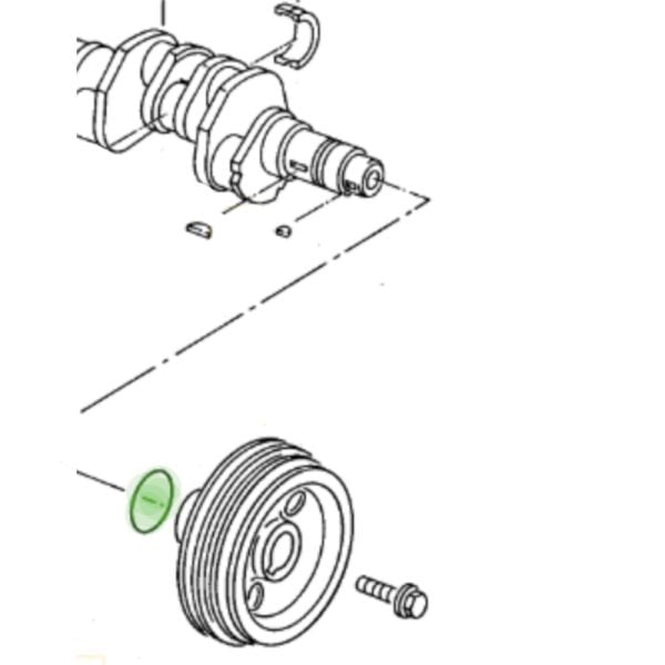 Dichtring für 3-fach Riemenscheibe an Kurbelwelle T3 Benziner, Servo /Klima OE Ref. N90078401