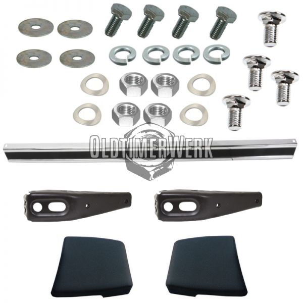 Rear Bumper, chrome, incl. Mounting Kit, Golf 1, OE Ref. 171807311C